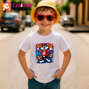 Tricou Sylvester DJ style cu spray și splash roșu Copii | Dama | Barbat Barbat - Img 9