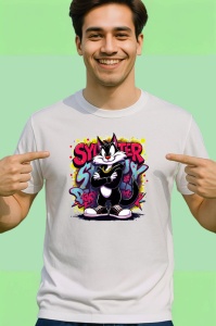 Tricou Sylvester super swag street style rosu-negru Copii | Dama | Barbat Barbat - Img 2