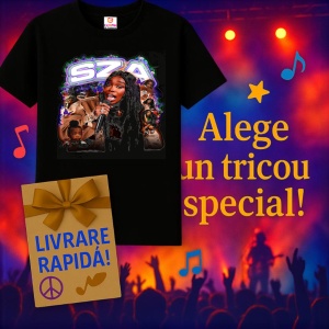 Tricou SZA - Microphone Sparkle, muzica Hip-Hop / Drill, Dama | Barbat | Copii, Culoare Negru - Img 11
