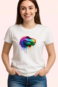 Tricou T Rex colorat dinozaur in stil urban pop art Copii | Dama | Barbat - Img 3