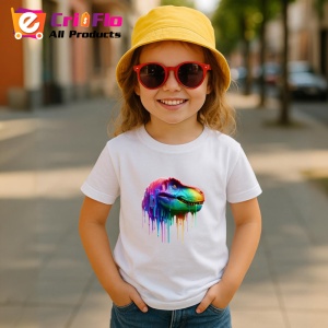 Tricou T Rex colorat dinozaur in stil urban pop art Copii | Dama | Barbat - Img 11
