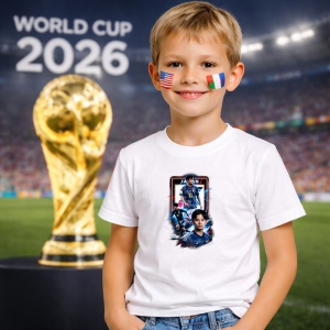 Tricou Takefusa Kubo Japan World Cup Fifa 2026 V3, din bumbac 100%, tricou alb, Copii | Dama | Barbat - Img 5