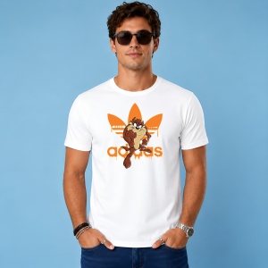 Tricou Taz Diavolul Tasmanian Logo Portocaliu Urban Streetwear, din bumbac 100% Copii | Dama | Barbat - Img 3