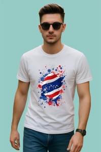 Tricou Thailand Steag Splash Art, Copii | Dama | Barbat, culoare negru