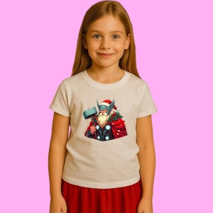 Tricou Thor Christmas Barbă Alba Cu Decoratii, din bumbac 100%, tricou alb, Copii | Dama | Barbat