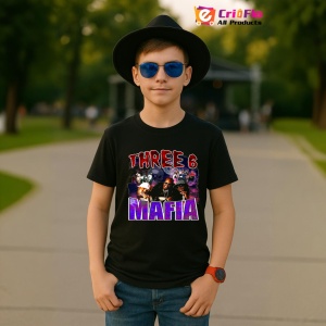 Tricou Three 6 Mafia, muzica Hip-Hop / Trap, Dama | Barbat | Copii, Culoare Negru - Img 6