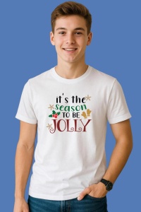 Tricou Tis The Season To Be Jolly, din bumbac 100%, tricou alb, Copii | Dama | Barbat - Img 3