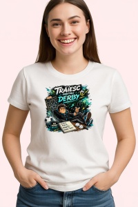 Tricou Traiesc Pentru Derby Suporter Fotbal Amuzant, din bumbac 100% , tricou alb pentru Copii | Dama | Barbat - Img 2