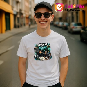 Tricou Traiesc Pentru Derby Suporter Fotbal Amuzant, din bumbac 100% , tricou alb pentru Copii | Dama | Barbat - Img 9
