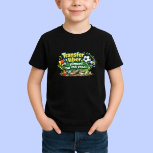 Tricou Transfer Liber Nimeni Nu Ma Vrea Fotbal Amuzant, din bumbac 100%, tricou negru Copii | Dama | Barbat - Img 2