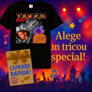 Tricou Travis Scott - Dublu portret artistic, muzica Hip-Hop / Alternative Rap, Dama | Barbat | Copii, Culoare Negru - Img 15