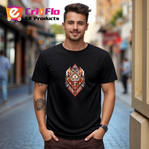 Tricou Tribal Rosu Portocaliu, Copii | Dama | Barbat, culoare negru - Img 5