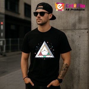 Tricou Triunghi Magic Cercuri Geometrice, Copii | Dama | Barbat, culoare negru - Img 6