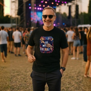 Tricou Trumpet Is My Therapy, Copii | Dama | Barbat, culoare negru - Img 4