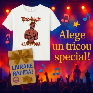 Tricou Tupac Cartoon Red Text, muzica INDIE, Dama | Barbat | Copii - Img 7