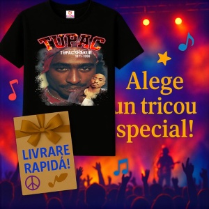 Tricou Tupac iconic duo, muzica Pop, Dama | Barbat | Copii, Culoare Negru - Img 7