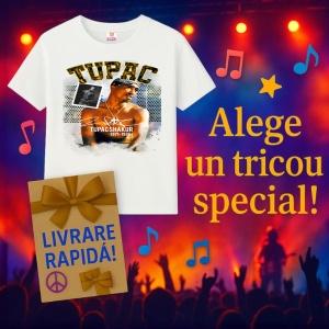 Tricou Tupac Microphone Performance, muzica Nu Metal, Dama | Barbat | Copii - Img 11
