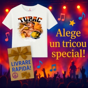 Tricou Tupac Orange Background, muzica Not Applicable, Dama | Barbat | Copii - Img 11