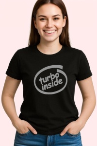 Tricou Turbo Inside Design Circular Auto Negru, din bumbac 100%, tricou negru Copii | Dama | Barbat - Img 3