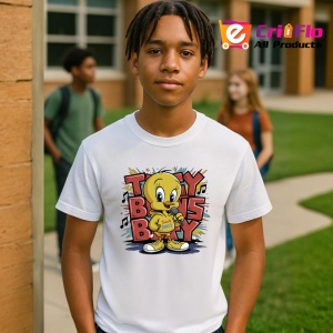 Tricou Tweety boss boy galben cu tricou rosu graffiti Copii | Dama | Barbat Barbat - Img 8