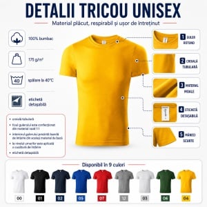Tricou Unisex Damă/Bărbat PEAK P74 – 100% Bumbac, Guler Rotund, 175 g/m², XS–4XL - Img 9