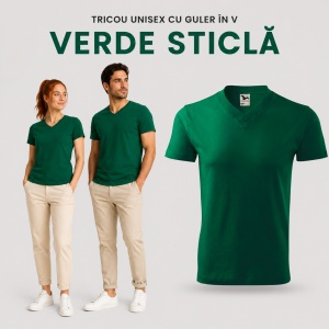 Tricou Unisex Damă și Bărbat Malfini 102, Guler în V, 100% Bumbac, 160 g/m², XS–3XL - Img 20