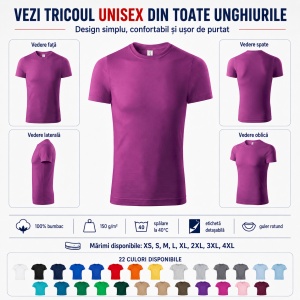 Tricou Unisex Damă și Bărbat model simplu tip Tommy - Img 5