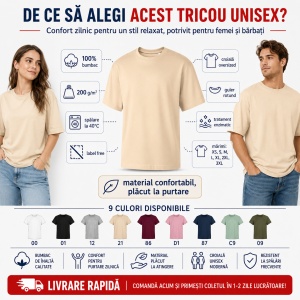 Tricou unisex oversize damă și bărbat Malfini Stage 812, model larg și lejer, 100% bumbac - Img 2