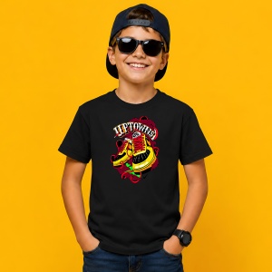 Tricou Uptowns Ghete Galbene Rosii Urban Culture Street Art, din bumbac 100%, tricou negru, Copii | Dama | Barbat - Img 3