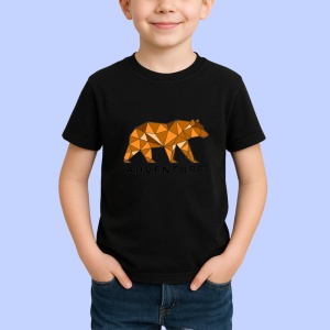 Tricou Urs Maro Adventure Geometric, Copii | Dama | Barbat, culoare negru - Img 2