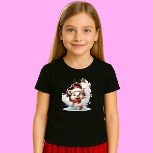Tricou Ursulet Cu Globuri Craciun, din bumbac 100% Copii | Dama | Barbat - Img 2
