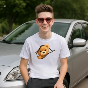 Tricou Ursulet Funny care a desfacut fermoare - Copii | Dama | Barbat - Img 6