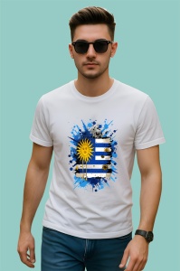 Tricou Uruguay Steag Splash Art, Copii | Dama | Barbat - Img 2