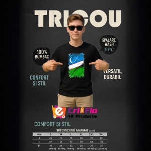 Tricou Uzbekistan Steag Splash Art, Copii | Dama | Barbat, culoare negru - Img 5