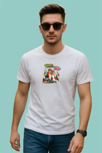 Tricou Viata Incepe La 60 Ani Cuplu Plaja V1, din bumbac 100% , tricou alb pentru Dama | Barbat - Img 3