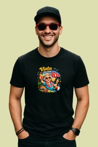 Tricou Viata Incepe La 70 Ani Femeie Cocktail V3, din bumbac 100%, tricou negru Dama | Barbat - Img 2