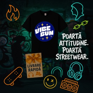 Tricou Vibe bun Negru, Copii | Dama | Barbat - Img 5