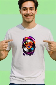 Tricou Vinyl Vibes Disc Colorat, Copii | Dama | Barbat - Img 2