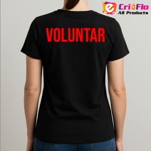 Tricou VOLUNTAR, Personalizat | Unisex Dama si Barbat, Negru - Img 3