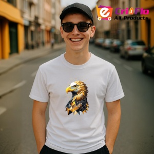 Tricou Vultur Auriu Ilustratie Poligonala, Copii | Dama | Barbat - Img 7