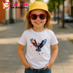 Tricou Vultur cu aripi desfacute fundal alb Copii | Dama | Barbat - Img 11