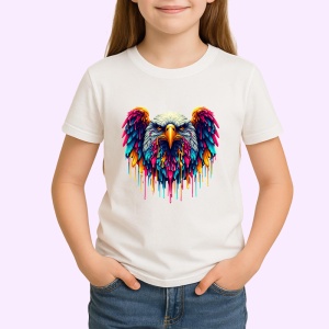 Tricou Vultur cu penaj rosu albastru simbol patriotic graffiti Copii | Dama | Barbat - Img 4