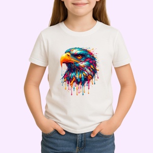Tricou Vultur cu privire puternica fundal alb Copii | Dama | Barbat - Img 4