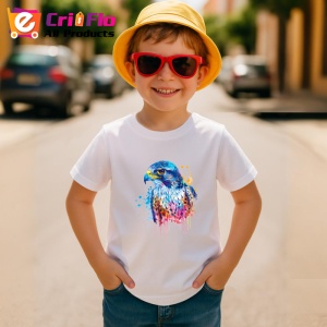 Tricou Vultur in culori pastel fundal alb Copii | Dama | Barbat - Img 10
