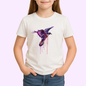 Tricou Vultur in zbor in stil pop art fundal alb Copii | Dama | Barbat - Img 3