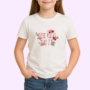 Tricou We Can Do It Design Floral Feminin V1, din bumbac 100% , tricou alb pentru Copii | Dama | Barbat - Img 2