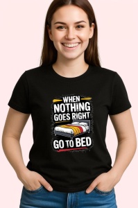 Tricou When Nothing Goes Right Go To Bed, Copii | Dama | Barbat, culoare negru - Img 4