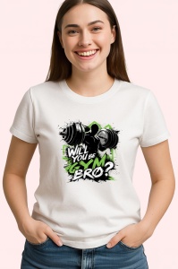 Tricou Will You Be Gym Bro Haltere Verde, Copii | Dama | Barbat - Img 4