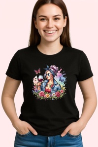 Tricou Wine girl butterflies flowers vibe, fata cu vin fluturi si flori, Copii | Dama | Barbat , tricou negru