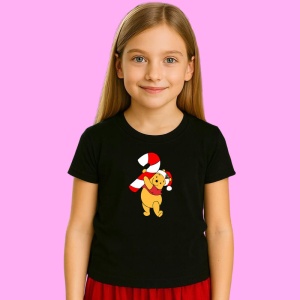Tricou Winnie Cu Baston Rosu Alb Craciun, din bumbac 100% Copii | Dama | Barbat - Img 3